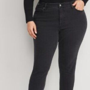 Old Navy O.G Straight High Waist Black Jeans Denim with Built-in Warmth Plus 26